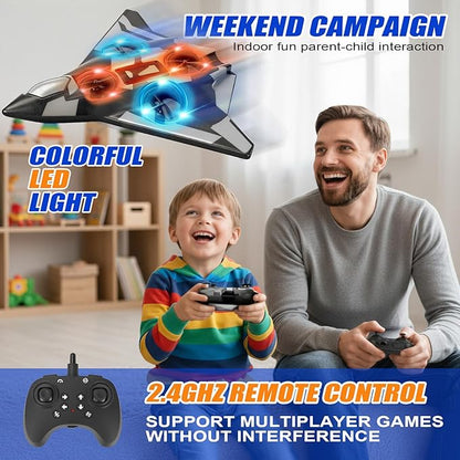 Foam Remote Control Airplanes for Kids &amp Adults | Easy Control Great for Beginner and Teenagers with Stable Hovering 360° Flips Circle Fly LED Light 2.4Ghz Christmas &amp Birthday Gifts