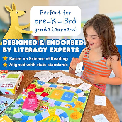 Kangaroo Cravings Learn to Read 300 High-Frequency Sight Words Board Game - Fun Learning Resource &amp Word Game for Kids Ages 4-9 - Parent &amp Teacher Must Haves for Preschool Kindergarten 1st-3