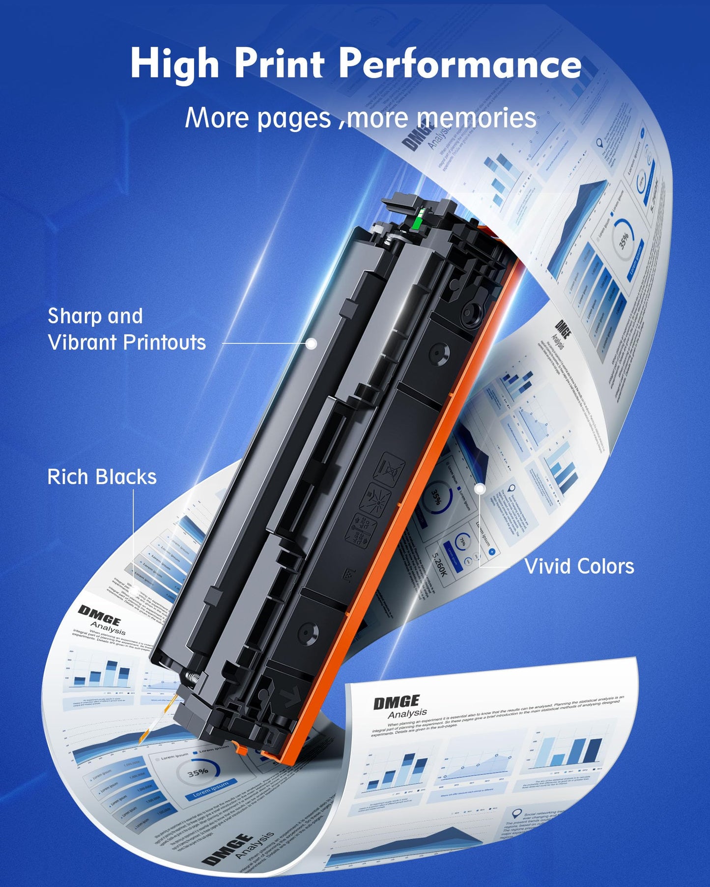 202X Toner Cartridges - High Yield 4 Pack Compatible Replacement for HP 202X Toner Cartridges, MFP M281fdw 202A Toner, for HP Color Laserjet Pro MFP M281fdw M281cdw M281fdn M254dw M254dn | CF500X