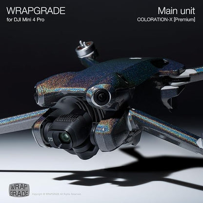 WRAPGRADE Skin Stickers Compatible with DJI Mini 4 Pro | Full Wrap (Coloration-X)