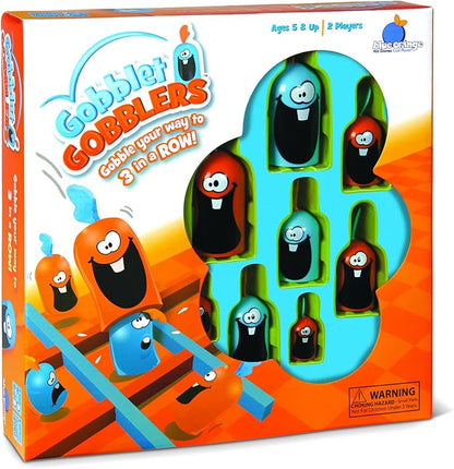 Blue Orange Gobblet Gobblers Plastic - Tic Tac Toe Strategy Game for Kids Families and Adults Educational and Award Winning