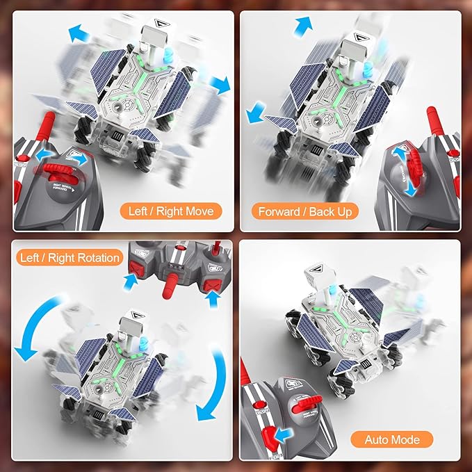 Mars Rover Remote Control Car for Boys 4-7 Space Explorers Toys RC Cars for Boys Age 8-12 Moon Rover with 2.4Ghz Remote Control Astronaut Model 6 Laterally Movable Wheels Rechargeable