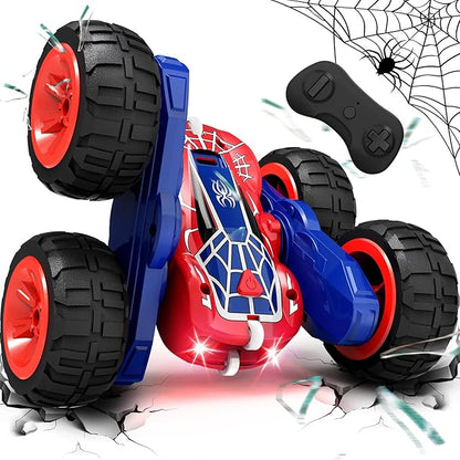 Tecnock Spider Remote Control Car 2.4GHz RC Cars with USB-C Easy Charging 4WD Double Sided 360° Rotates &amp Flips RC Stunt Car Toys Gift for Boys and Girls Ages 6-8 8-12