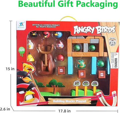 Newly Licensed Angry Birds Toys Playsets Build N’ Launch Construction Brick Assembly Building Blocks Sets Pig City Strike 2 Takedown Space Planet Game Catapult Slingshot Gift Box 33pcs
