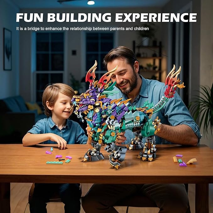 NUTCRACKER Mechanical Kirin Animals Building Block Sets Unicorns Toy Building Set Home Office Collectible Display Model Kit Represents Good Luck Easter Birthday Gift for Adult（1616 Pieces）