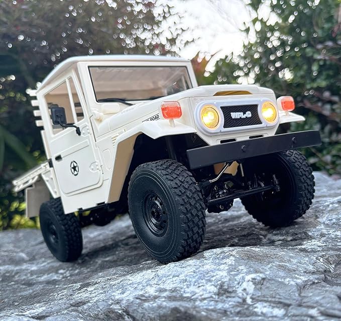 WPL C44 RC Rock Crawler RC Truck 4x4 1/16 Scale Remote Control Crawler Pickup Off Road All Terrain RTR with Proportional Control 370 Motor Upgraded Chassis Hobby Model for Adult