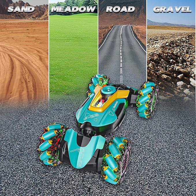 Gesture Sensing RC Stunt CarRemote Control Car Toys for Ages 5-7-13with Lights Music Spray4WD 360° Spins All Terrains Kids Toys RC Cars3-6 Year Old Boy Birthday Gift &amp 3-12 Best Gift for Kids