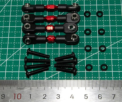 Pull Rod Linkage Compatible with 1/10 Traxxas 4-Tec Upgrade Drift Ford Mustang Replace Rc Car Aluminum Alloy Part Replace(Red)