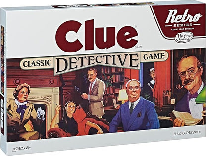 Hasbro Gaming Retro Series Clue 1986 Edition Board Game Classic Mystery Game for Kids Family Board Games for 3-6 Players Ages 8+ (Amazon Exclusive)