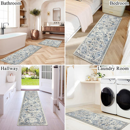 Ileading Anti Fatigue Kitchen Rugs Sets of 2 Cushioned Kitchen Mats for Floor Waterproof Kitchen Mat Set Non Slip Comfort Standing Mat for Kitchen, Office, Sink, Laundry