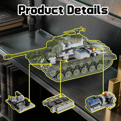 M26 Pershing Tank Building Set WW2 Military Vehicles Collectible Army Model for Boys &amp Adults Home Decor