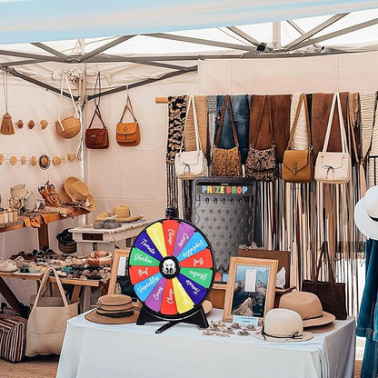 WinSpin Prize Board Kit 20 Prize Wheel &amp 30x19 Drop Board Foldable Stand Disk Spinning Wheel Fortune Game Eagle for Pub Party Trade Show Carnival