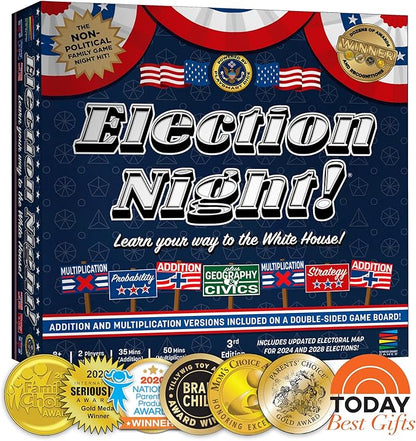 Election Night! A Super Fun Way to Learn Essential Math Geography and Civics While Strategizing Your Way to The White House. Updated Electoral College Game Board for 2024!