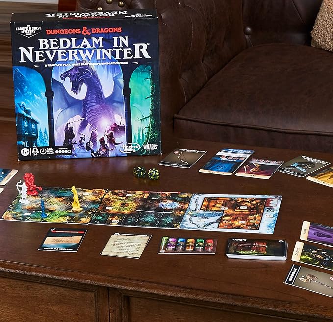 Hasbro Gaming Dungeons &amp Dragons: Bedlam in Neverwinter Board Game Escape Room Cooperative Strategy Games for Ages 12+ 2-6 Players 3 Acts Approx. 90 Mins Each (Amazon Exclusive)
