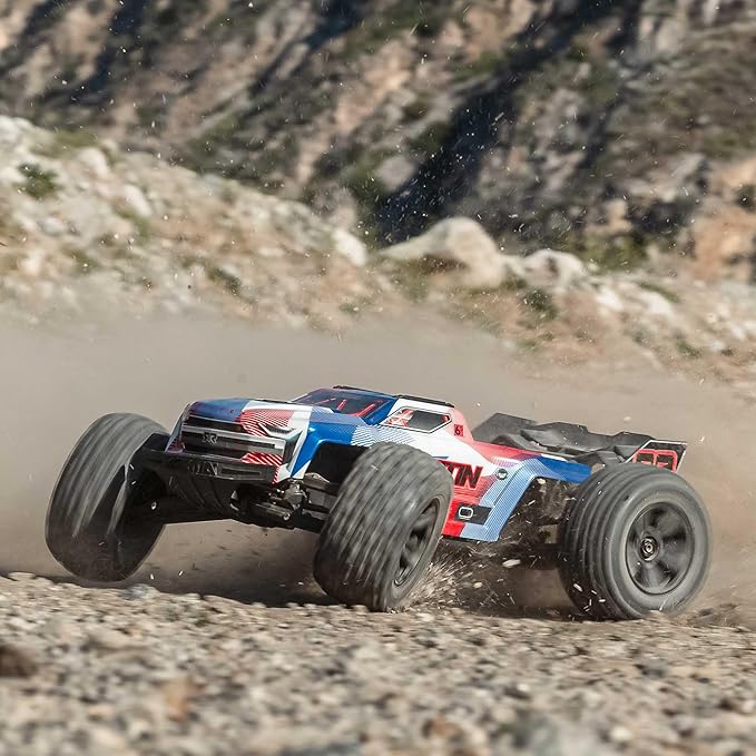 ARRMA RC Truck 1/8 KRATON 4X4 6S BLX BRUSHLESS V6 Speed Truck RTR (Lipo Battery and Charger Not Included) (Blue/Red) ARA8608V6T4