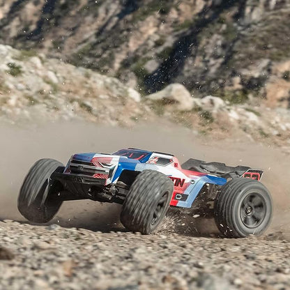 ARRMA RC Truck 1/8 KRATON 4X4 6S BLX BRUSHLESS V6 Speed Truck RTR (Lipo Battery and Charger Not Included) (Blue/Red) ARA8608V6T4