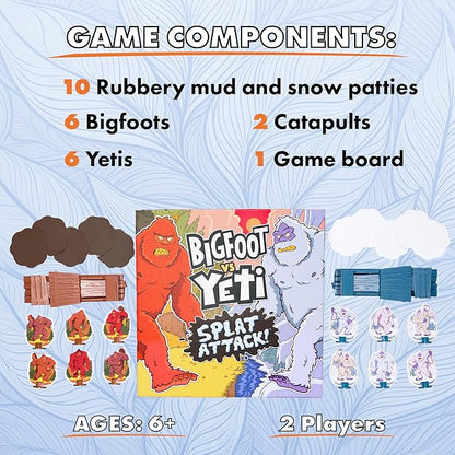 Bigfoot vs. Yeti: Splat Attack Funny Cryptid Showdown Catapult Launching Game for Kids &amp Family Fun 2 Players Ages 6+