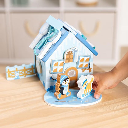 Melissa &amp Doug Winter Frost Wooden Gingerbread House Play Set for Boys and Girls 3+
