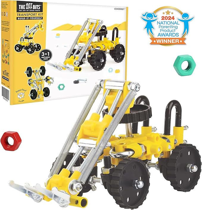 The Off Bits Build Your Own Excavator Toy 150+ Pcs Vehicle Construction Toys LoaderBit Educational Stem Building Toys STEAM Gift for Kids Engineering Kit for Kids 8 9 10 11 12 Years Old
