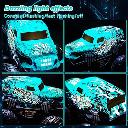 2.4Ghz Remote Control Monster Trucks for Boys Age 4-7Zombie Monster Truck Toys with Stunt 360°Spin &amp Drift 1:20 Scale Remote Control Car with Light &amp Sounds Gift for 3 5 6 8 Year Old Boys&