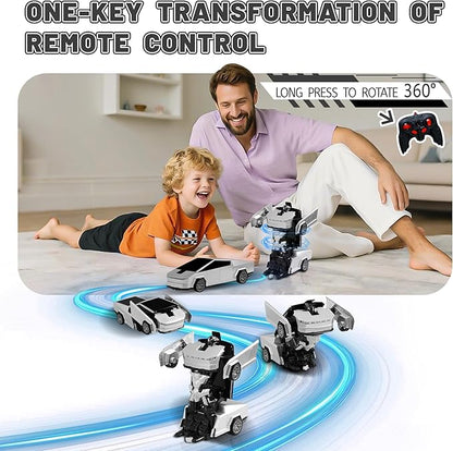 Remote Control Car Cyber-Inspired Transformer Toys Cars 2.4Ghz One-Button Deformation 360° Rotation Drift Rc Car Robot Rc Truck Toys for 4 5 6 7 8+ Years Old Boy Toys