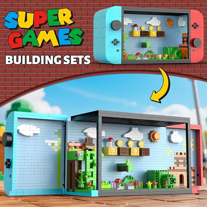 Super Player Game Building SetsCool Building Blocks Kits for Adults Openable and Closed 3D Anime Scene Model Creative Idea Gift for Teens 14+ (1528 Pieces)