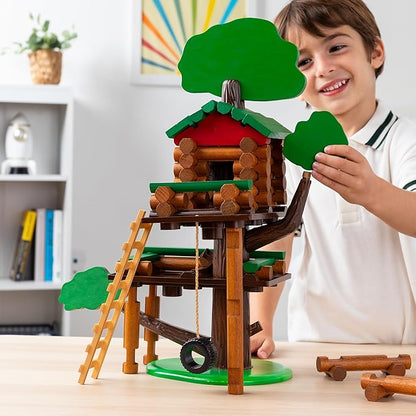 Lincoln Logs 2 Tiered Tree House Building Set Educational Toy Gift for Kids Girls and Boys STEM Retro Classic Toy
