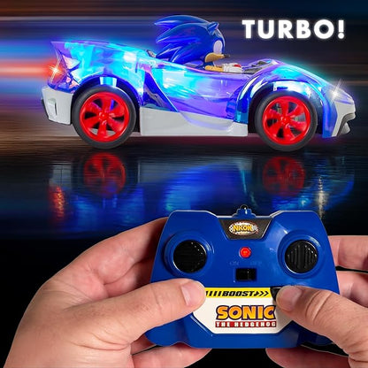 NKOK Team Sonic Racing R/C Ready to Run Sonic Glow Racer with Turbo Boost and Lights