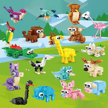 30 Pack Mini Animal Building Blocks Party Favors for Kids with 90 ModelsClassroom PrizesBirthday GiftsEasterChristmasValentine's Day Toys for Boys Girls Ages 6+