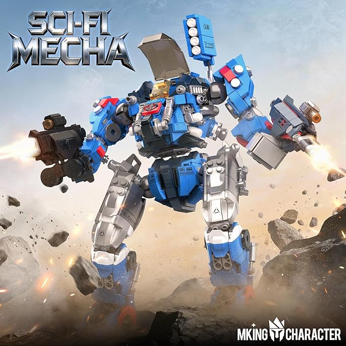 Mould King Mech Building Blocks Set for Adults Science Fiction Robot Model Building Kit with Multiple Weapons Battle Military Style Warrior Collectible for Man (1792 Pieces)
