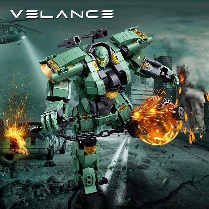 Velance Mech Robot Armored Building Blocks Set Warrior City Action Mech Building Toy Kit Mecha Robot Building Block Model for Kids &amp Adults Birthday Christmas Day Gift(542 Pcs)
