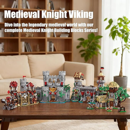 Medieval Bonefire Gate Building Bricks SetMiddle Building Set House Building Block Toy Living Room DecorationsCollectible Display Set for Adults1279pcs