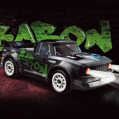 fisca 1/16 Remote Control High Speed Car 4WD RC Drifting Racing Cars Fast 20MPH Truck 2.4Ghz Off-Road 4X4 Buggy Car Speed &amp Steering Control Vehicle Toy with Lights for Kids and Adults