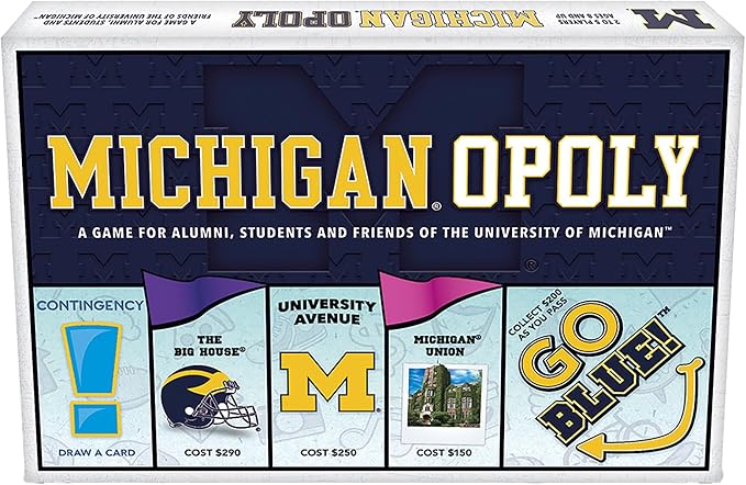 Late for The Sky: Michigan-Opoly - University of Michigan Themed Family Board Game Opoly-Style Traditional Play Or 1 Hr Version Age 8+ 2-5 Players