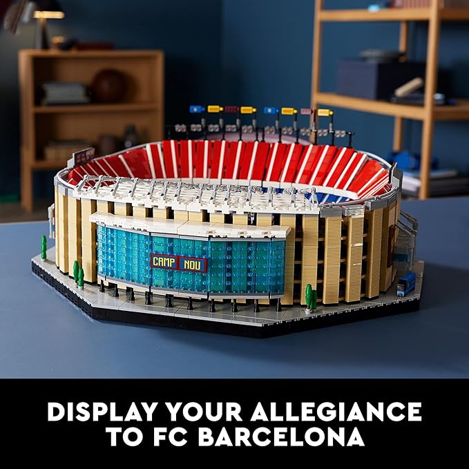 LEGO Icons Camp NOU – FC Barcelona Soccer Stadium 10284 Model Building Kit Large Construction Set for Adults Gift Idea