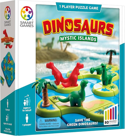 SmartGames Dinosaurs – Mystic Islands Logic Puzzle STEM Game with 80 Challenges for Ages 6+