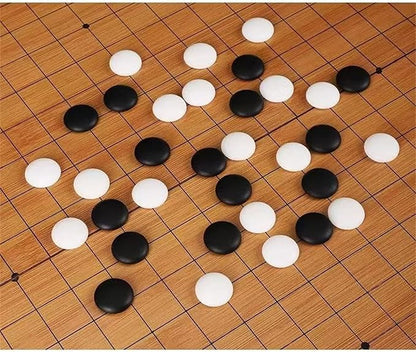 19x19 Go Game SetWooden Foldable Go Game Board Set Traditional Weiqi Tabletop Strategy and Skill Game Puzzle Games for Adults Travel Folding Gift Box Board