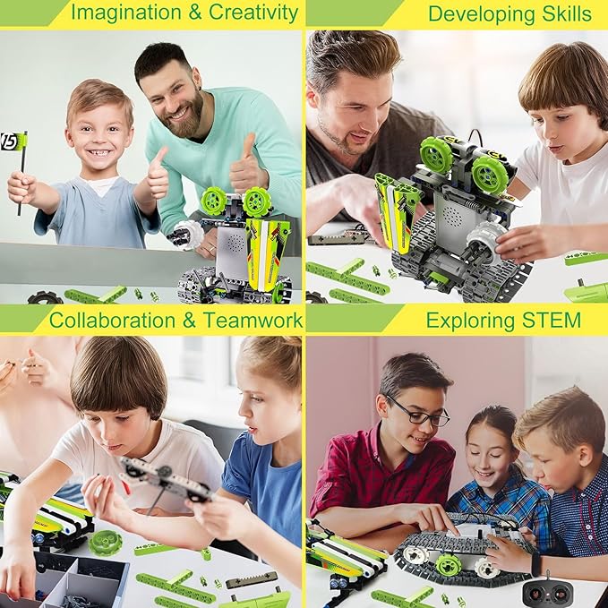 BIRANCO. Remote Control Tracked 3in1 Stunt Racer Building Kit - RC Car STEM Construction Toy Gift Idea for Kids Boys and Girls Ages 8-12 Year Old (353 Pcs)