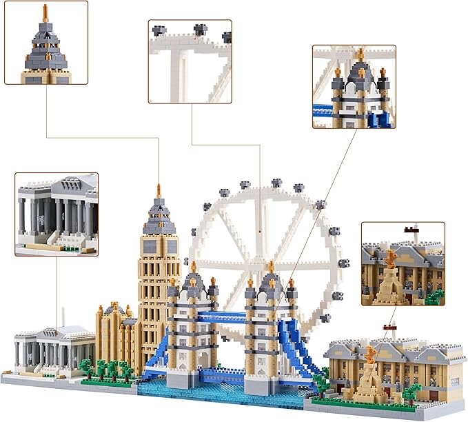 New Architecture London Skyline Building Set - Fun &amp Satisfying Model Kit with 3430pcs - Gift for Adults 14+ - Micro Mini Blocks