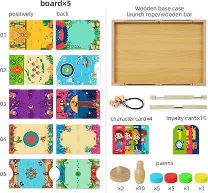 QZMTOY Large Fast Sling Puck Game Air Hocky Table Game Bowling Games -10 in 1 Family Games for Boys GirlsTeensAdultsWooden Hockey Board Game for 3+ Years Old Kids