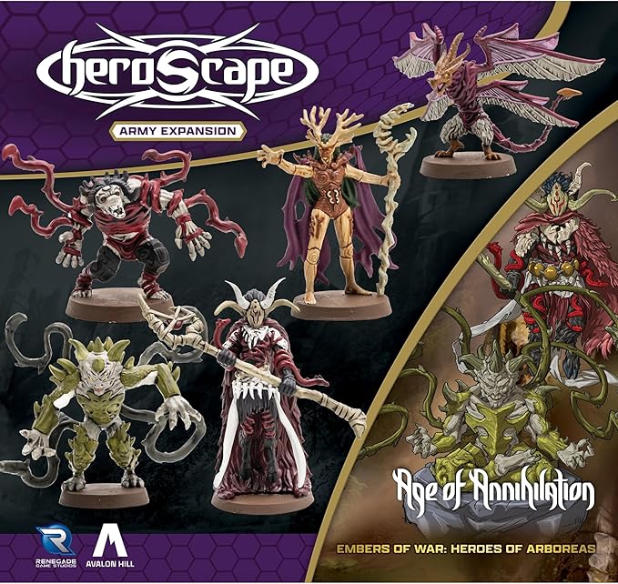 Renegade Game Studios Heroscape Army Expansion Heroes of Aboreas Unique Figures Fantasy Strategy Board Game
