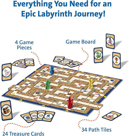 Ravensburger Labyrinth Board Game - A Strategic Maze Challenge for Family Nights - Find Treasures &amp Block Opponents - MESH Accredited - Great Birthday Gift - 2-4 Players - Kids Ages 7-10 and Older