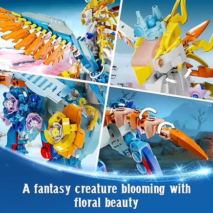 Sillbird Magical Creatures Building Set for Kids Age 10+ and Adults Buildable Flower Animal Toy for Home Decor Birthday Gift Idea for Boys Girls Teens and Adults (1212 Pieces)
