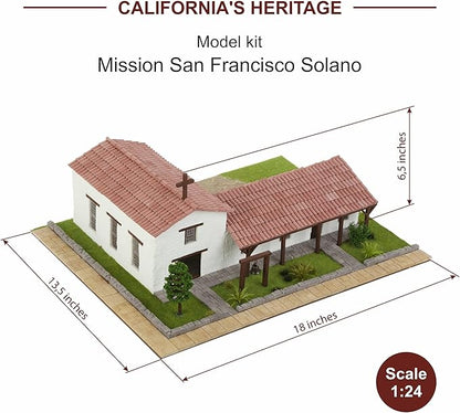 California Mission San Francisco Solano – 3D Mini-Bricks Architecture Kit 1250 Pieces Plaster Brick Construction Set Stem Educational Model for Teens &amp Adults