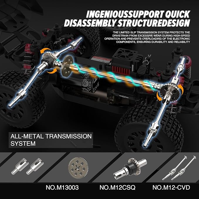Hosim Brushless RC Buggy for Adults and Kids 60KM/H 1/14 Electric High Speed All Terrain Remote Control Car Hobby RC Trucks 4x4 Off Road RC Car Waterproof RC Vehicle for Snow/Sand/Beach Age 8+