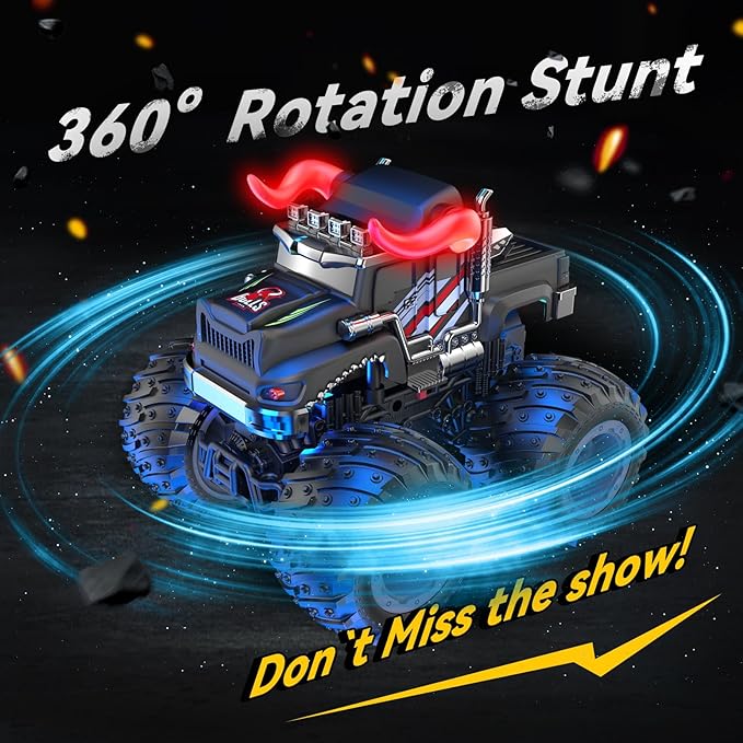Remote Control Car 2.4GHz Monster Trucks Toys with Light Spray Birthday Gift for Kids 3 4 5 6 7 8 All Terrain RC Cars Toddler Toys for Boys Girls 3+ Year Old (Bull)