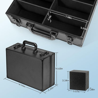 ANNLOV Toploader Storage Box for 3x4 35pt Rigid Cards Holds 600+ Toploaders Sports Card Storage Case Organizer Trading Card Storage Box with Lock