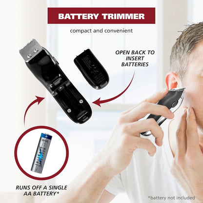 Wahl Clipper Cordless Chrome Pro Hair Clippers for Men and Battery Hair Trimmer Combo for Full Haircuts and Touch-Up Trims – Model 3026590