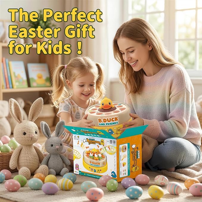 B.Duck Games for Kids Age 4-6 Board Games Bounce and Catch Duck Toys for Kids 4-8 Family Board Games for 5-7 Boys Girls Birthday Gifts Christmas Party Games for Toddlers 3-5
