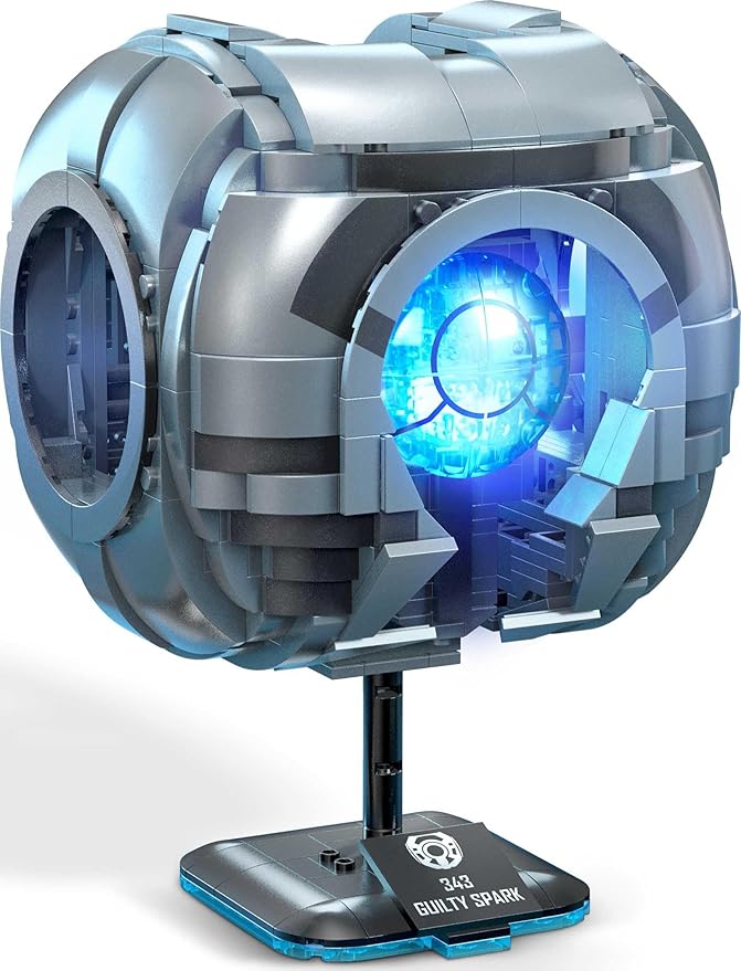 MEGA Halo Model Replica Building Toy 343 Guilty Spark with 609 Pieces Lights &amp Sounds Build &amp Display Set for Collectors Gift Ideas for Adults